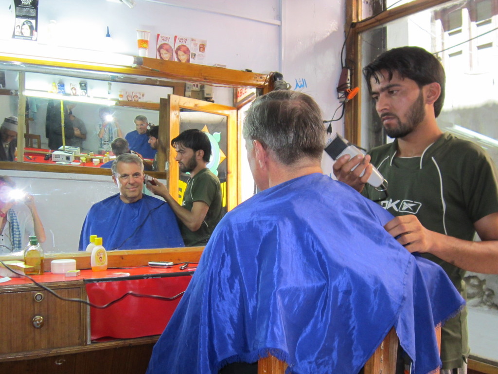 Getting my money's worth of a haircut before the shave begins.