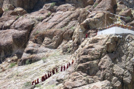 We could hear the chants from this group of monks working on a mountainside near the Hemis Monastery in Leh, Ladakh from quarter of a mile away.