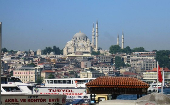 The view of old Istanbul from Karakoy, across the Bosphorus.