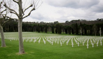 Some of the more than 4,000 markers honoring Americans who gave their lives during WWII.