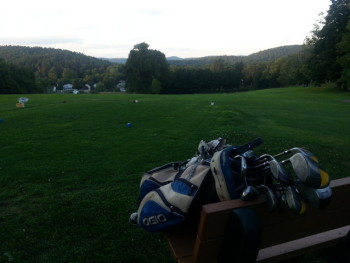 Dusk over Ashfield Golf Course after a round on my childhood links. We were the only ones on the course.