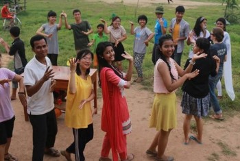 Participants in the Sarus Exchange Program dancing together during a recent gathering.