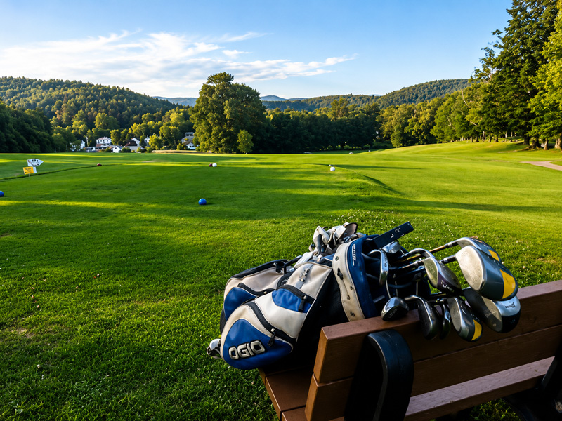Ashfield Golf Course after a round on my childhood links. We were the only ones on the course.